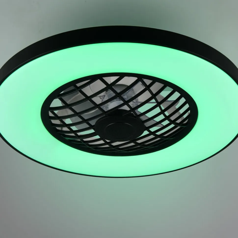 LED-ventilator Linköping lydløs CCT RGB fjernbetjening højttaler