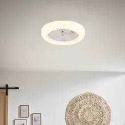 LED-ventilator Mora, DC, støjsvag, Ø 45 cm, CCT, fjernbetjening