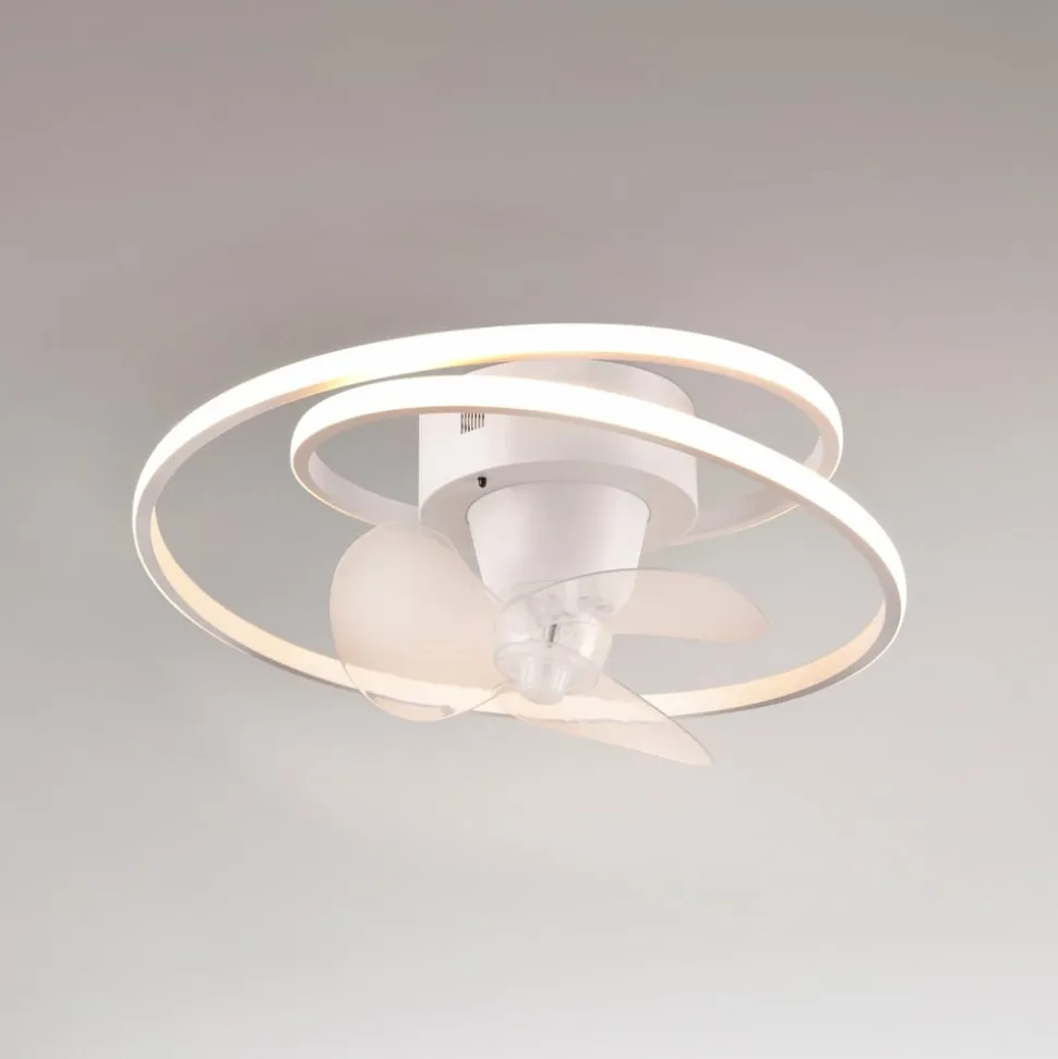 LED-ventilator Umea, hvid, DC, støjsvag, Ø 50 cm, CCT, fjernbetjening
