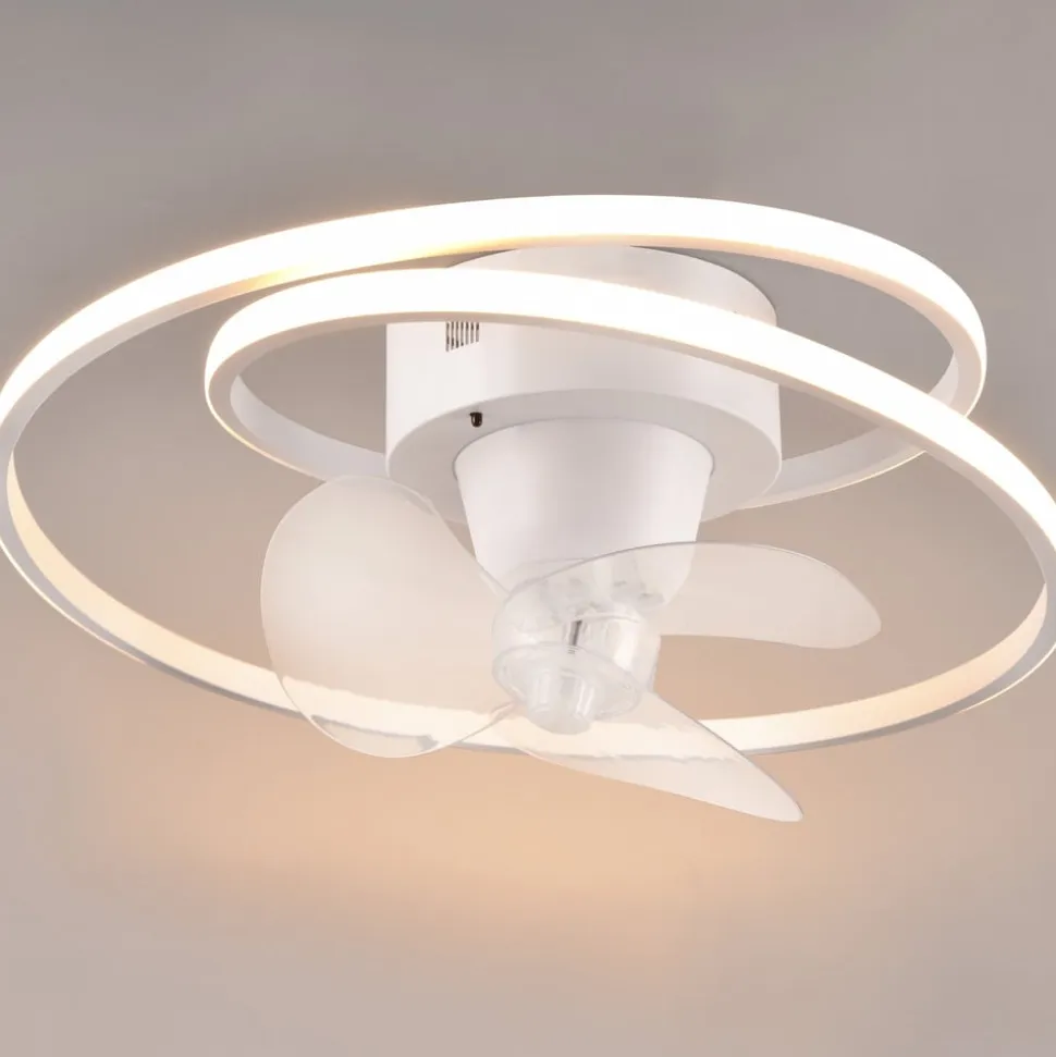 LED-ventilator Umea, hvid, DC, støjsvag, Ø 50 cm, CCT, fjernbetjening
