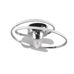 LED-ventilator Umea, krom, DC, støjsvag, Ø 50 cm, CCT, fjernbetjening