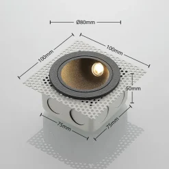 LED-vægindbygningslampe Pordis, IP65, rund