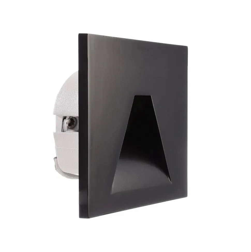LED-vægindbygningslampe SET Alwaid sort 8x8 cm vinkel 2.700 K