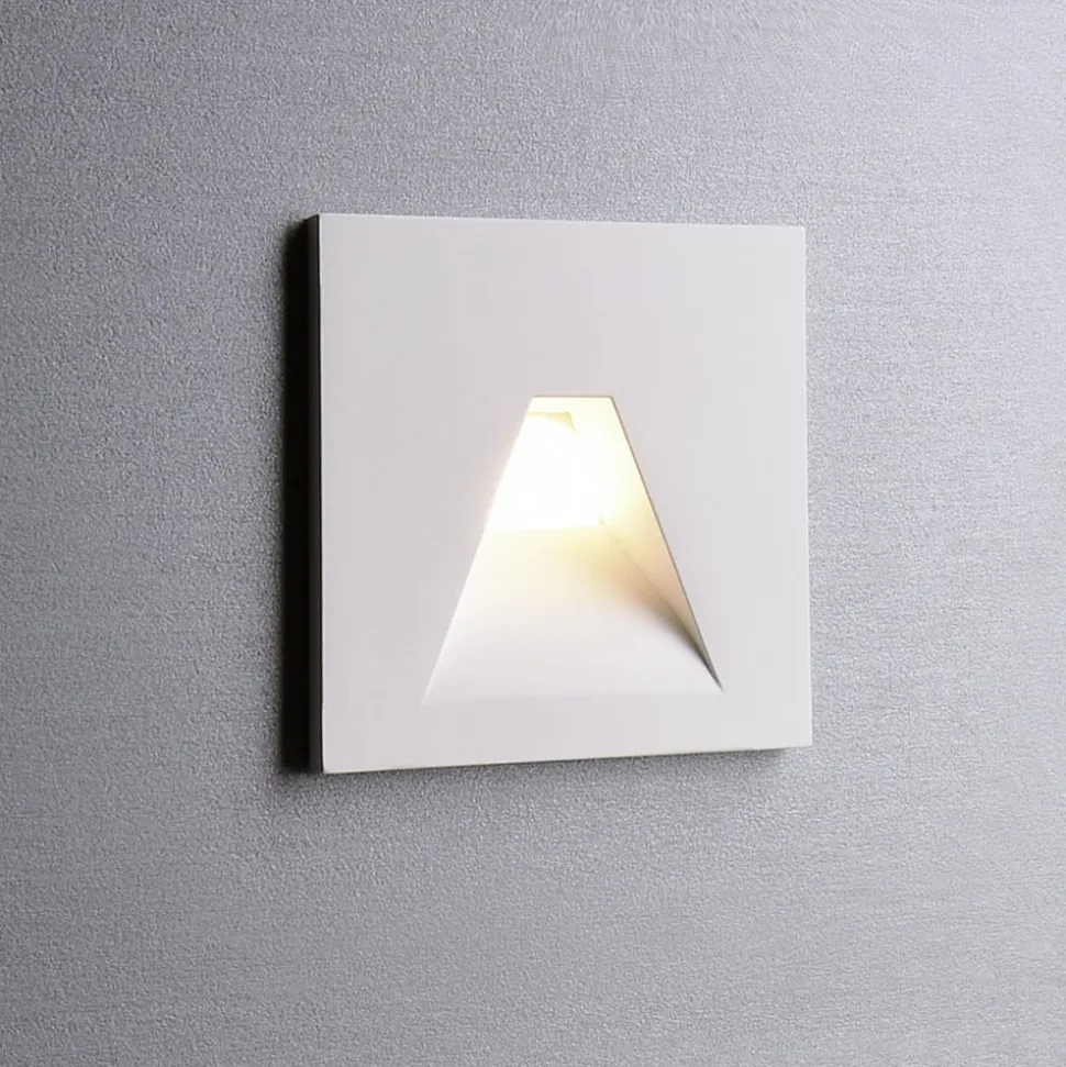 LED-vægindbygningslampe SET Alwaid, hvid 8 x 8 cm vinkel 2.700 K