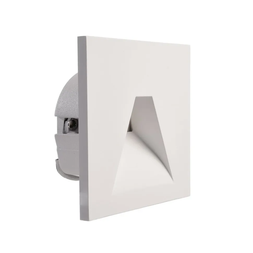LED-vægindbygningslampe SET Alwaid, hvid 8 x 8 cm vinkel 2.700 K