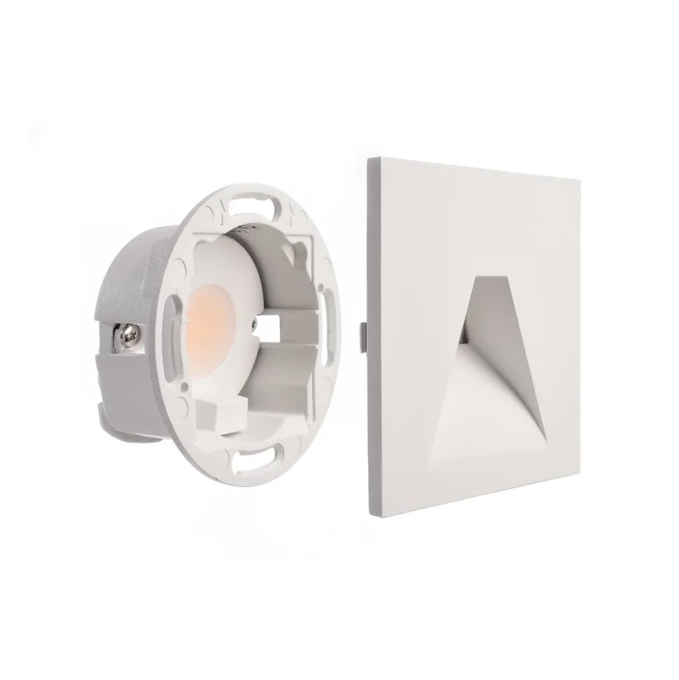 LED-vægindbygningslampe SET Alwaid, hvid 8 x 8 cm vinkel 2.700 K