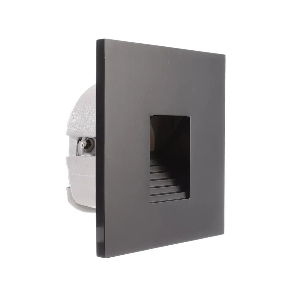 LED-vægindbygningslampe SET Alwaid sort 8 x 8 cm niveau 2.700K