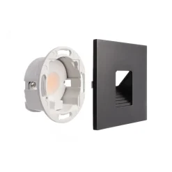 LED-vægindbygningslampe SET Alwaid sort 8 x 8 cm niveau 2.700K