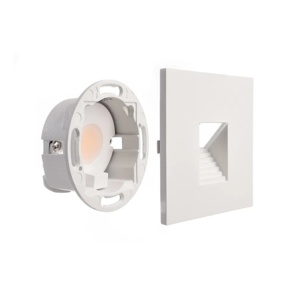 LED-vægindbygningslampe SET Alwaid, hvid 8 x 8 cm, niveau 2.700 K