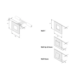 LED-vægindbygningslampe Wall F, sort, 7,5 x 7,5 cm, metalplade