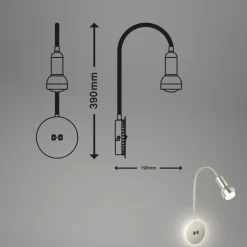 LED-væglampe 2178012 dobbelt switch, mat nikkel