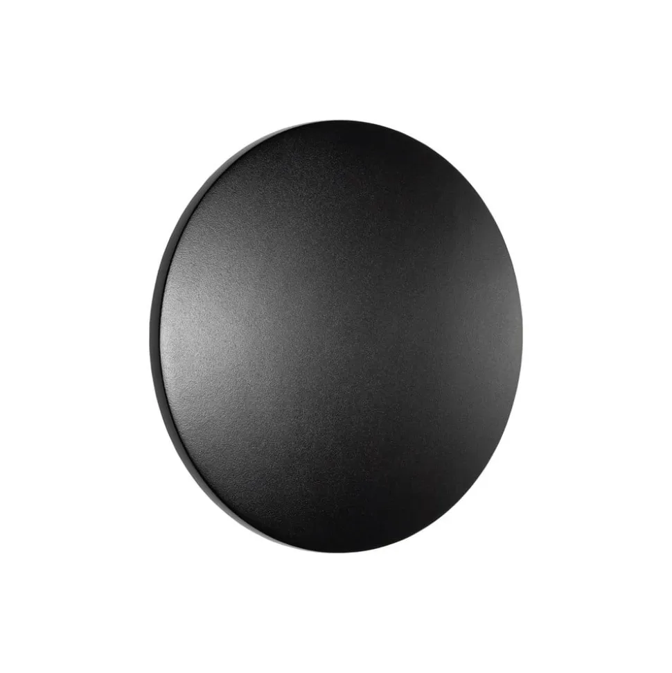 LED-væglampe Aria M, sort, aluminium, Ø 18 cm