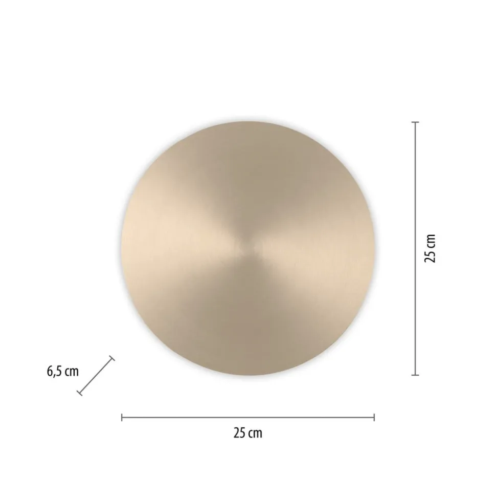 LED-væglampe batteri Puntua Ø 25 cm messing mat