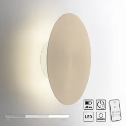 LED-væglampe batteri Puntua Ø 25 cm messing mat