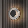 LED-væglampe Celeste, sort/krom, Ø 22 cm glas dæmpbar