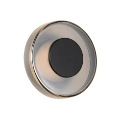 LED-væglampe Celeste, sort/krom, Ø 22 cm glas dæmpbar