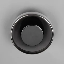 LED-væglampe Celeste, sort/krom, Ø 22 cm glas dæmpbar