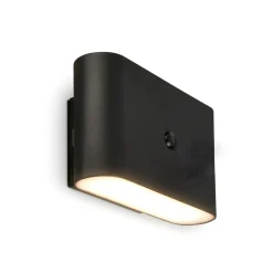 LED-væglampe Chat, sort, 16 cm, plast, sensor