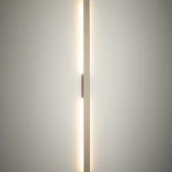 LED-væglampe Demi L, sand, aluminium, højde 144 cm, IP54