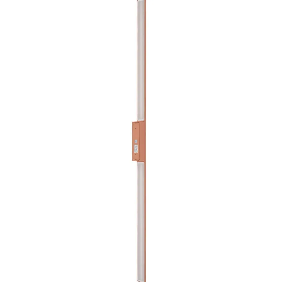 LED-væglampe Demi L, teglrød, aluminium, højde 144 cm, IP54