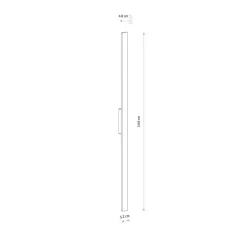 LED-væglampe Demi L, teglrød, aluminium, højde 144 cm, IP54