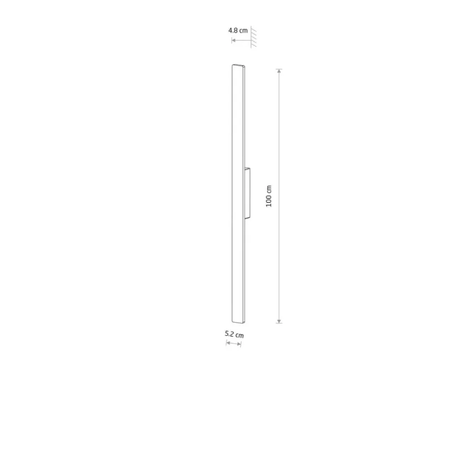 LED-væglampe Demi M, sand, aluminium, højde 100 cm, IP54