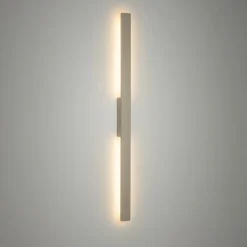 LED-væglampe Demi M, sand, aluminium, højde 100 cm, IP54