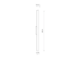 LED-væglampe Demi M, teglrød, aluminium, højde 100 cm, IP54