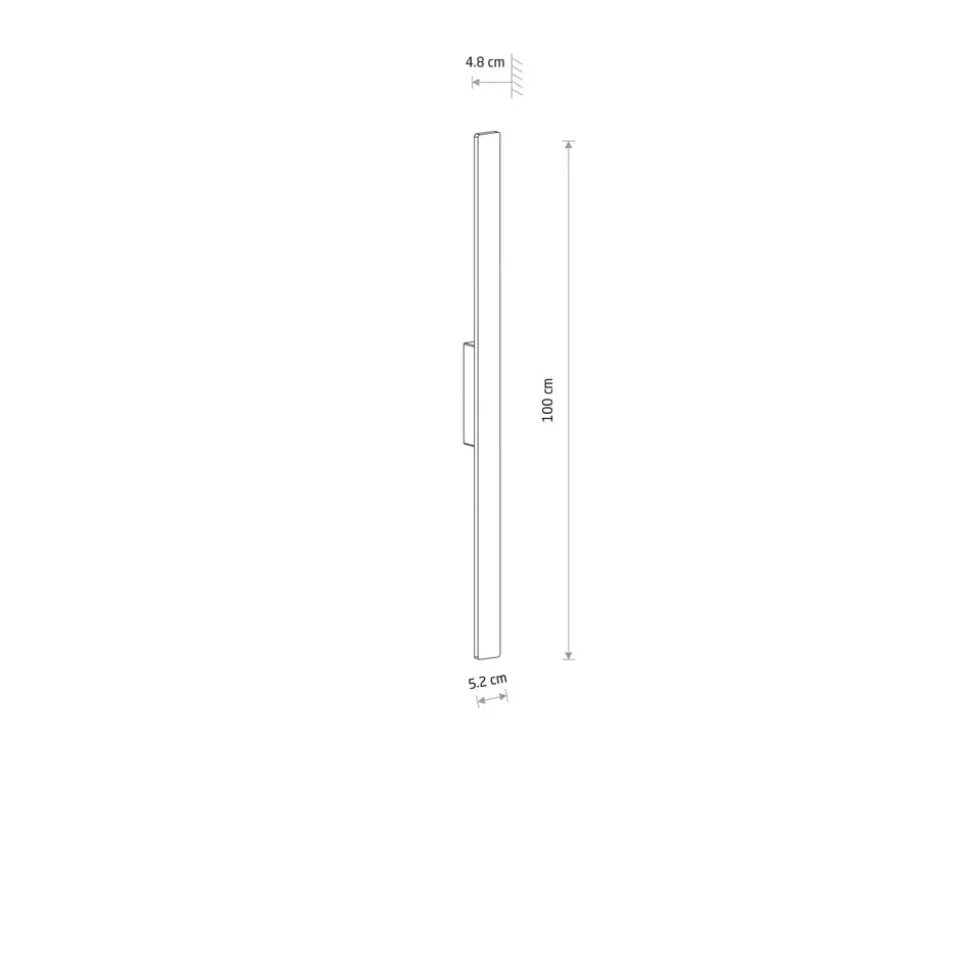 LED-væglampe Demi M, teglrød, aluminium, højde 100 cm, IP54