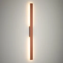 LED-væglampe Demi M, teglrød, aluminium, højde 100 cm, IP54
