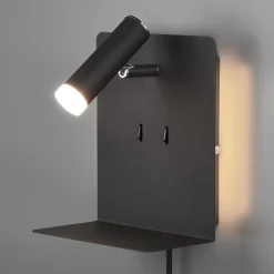 LED-væglampe Element med hylde sort mat