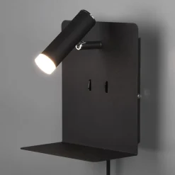 LED-væglampe Element med hylde sort mat