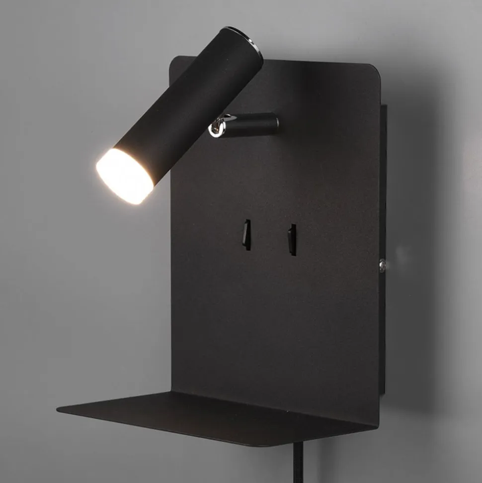 LED-væglampe Element med hylde sort mat