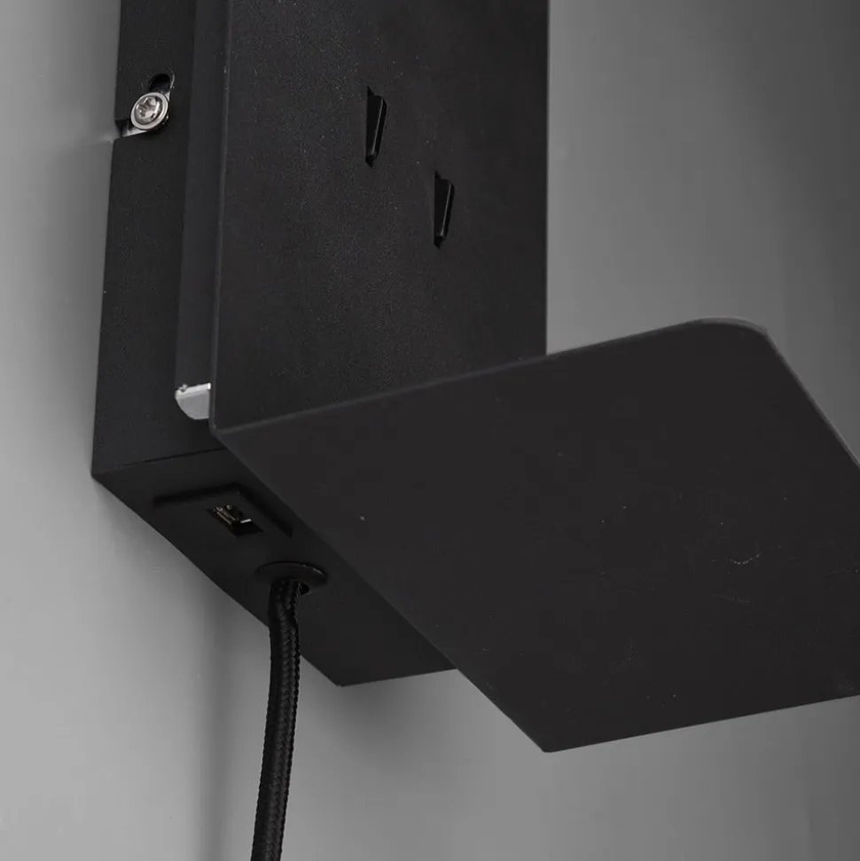 LED-væglampe Element med hylde sort mat