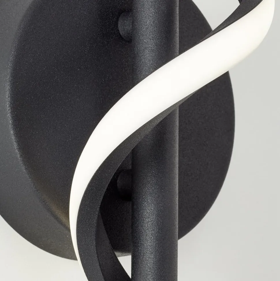 LED-væglampe Eunice, bredde 12 cm, sort, metal