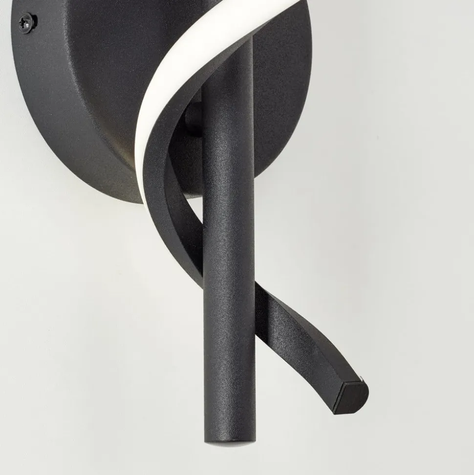 LED-væglampe Eunice, bredde 12 cm, sort, metal