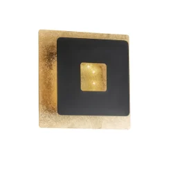 LED-væglampe Hennes, bredde 18 cm, bladguld/sort