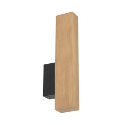 LED-væglampe i træ Teo, fyr, 31 cm, 3000 K