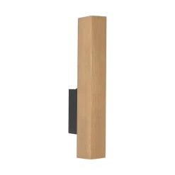 LED-væglampe i træ Teo, fyr, 31 cm, 3000 K