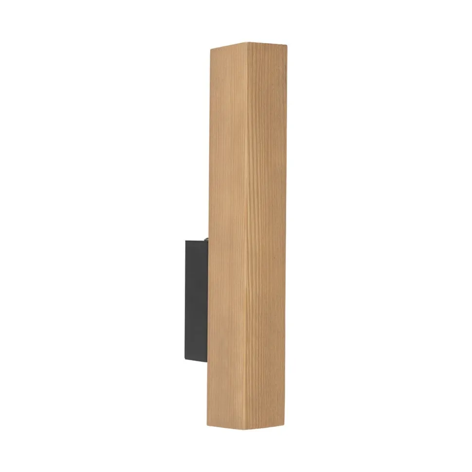 LED-væglampe i træ Teo, fyr, 31 cm, 3000 K