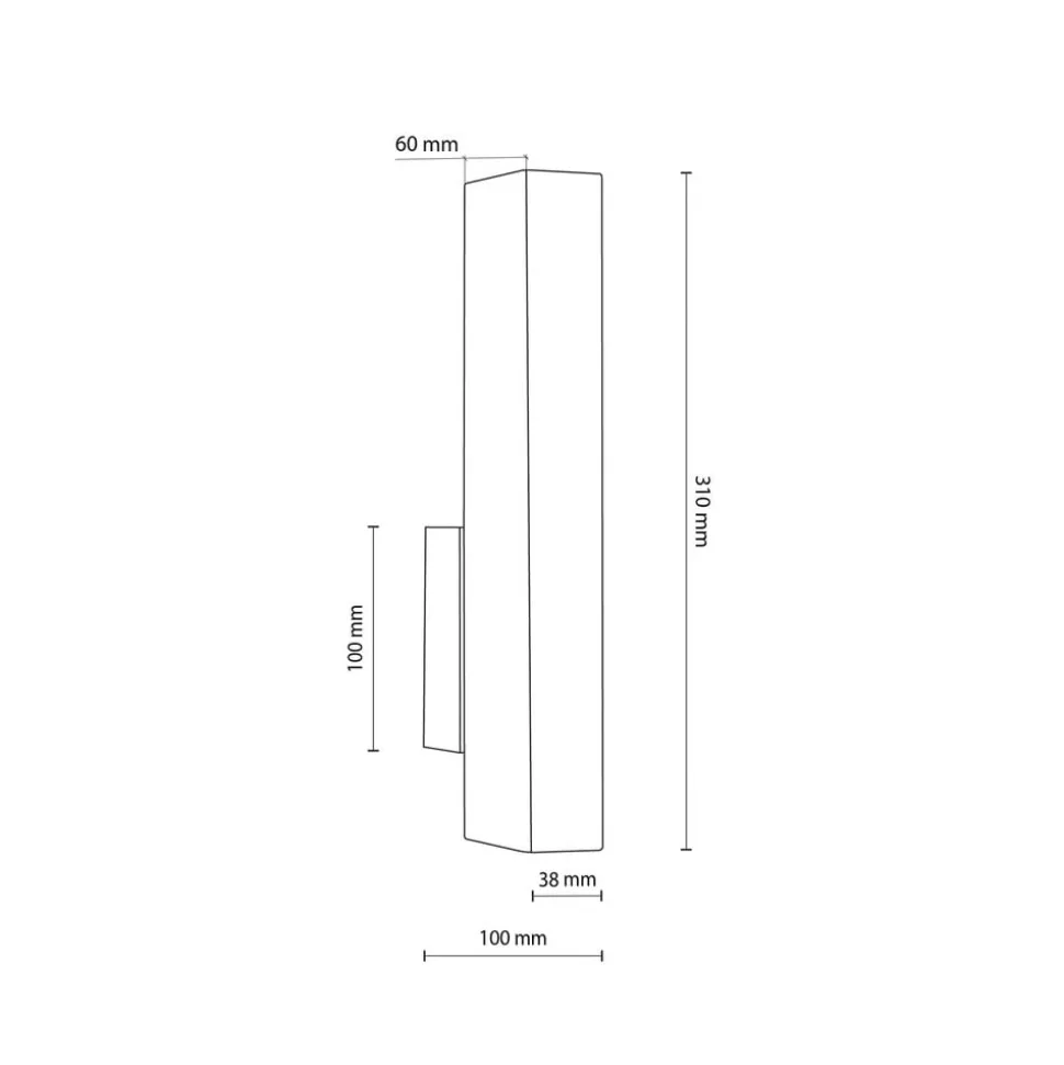 LED-væglampe i træ Teo, fyr, 31 cm, 3000 K
