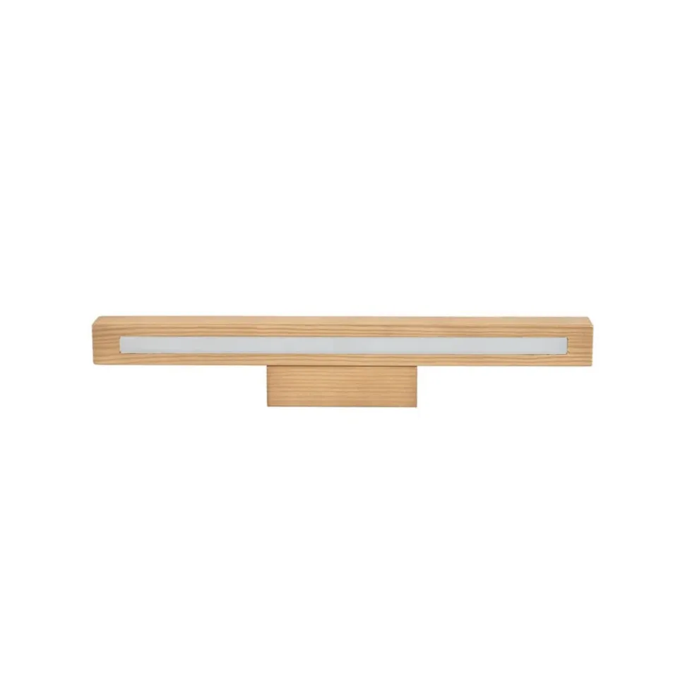 LED-væglampe i træ Teo, fyr, 46 cm, 3000 K