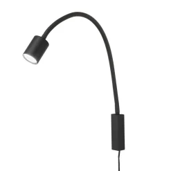 LED-væglampe Justi, sandsort, højde 52 cm, metal