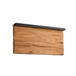 LED-væglampe Kalea, bredde 30 cm, træfarvet, træ