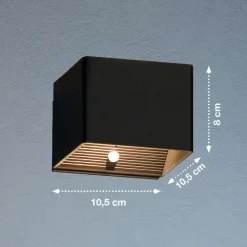 LED-væglampe Magnetics, sort, USB, bevægelsessensor