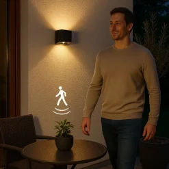 LED-væglampe Magnetics, sort, USB, bevægelsessensor
