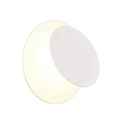 LED-væglampe Mio, rund linse, mat hvid, indirekte