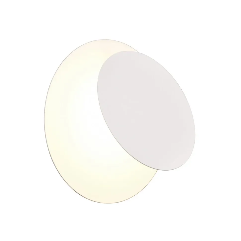 LED-væglampe Mio, rund linse, mat hvid, indirekte
