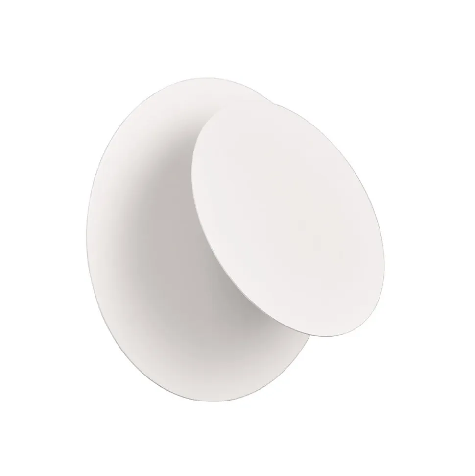 LED-væglampe Mio, rund linse, mat hvid, indirekte