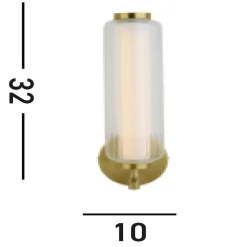 LED-væglampe Mod, messingfarvet, dæmpbar i 3 trin, stål